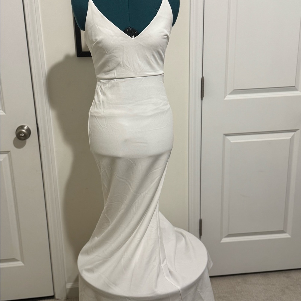 Lulu's Elegant White Maxi Dress